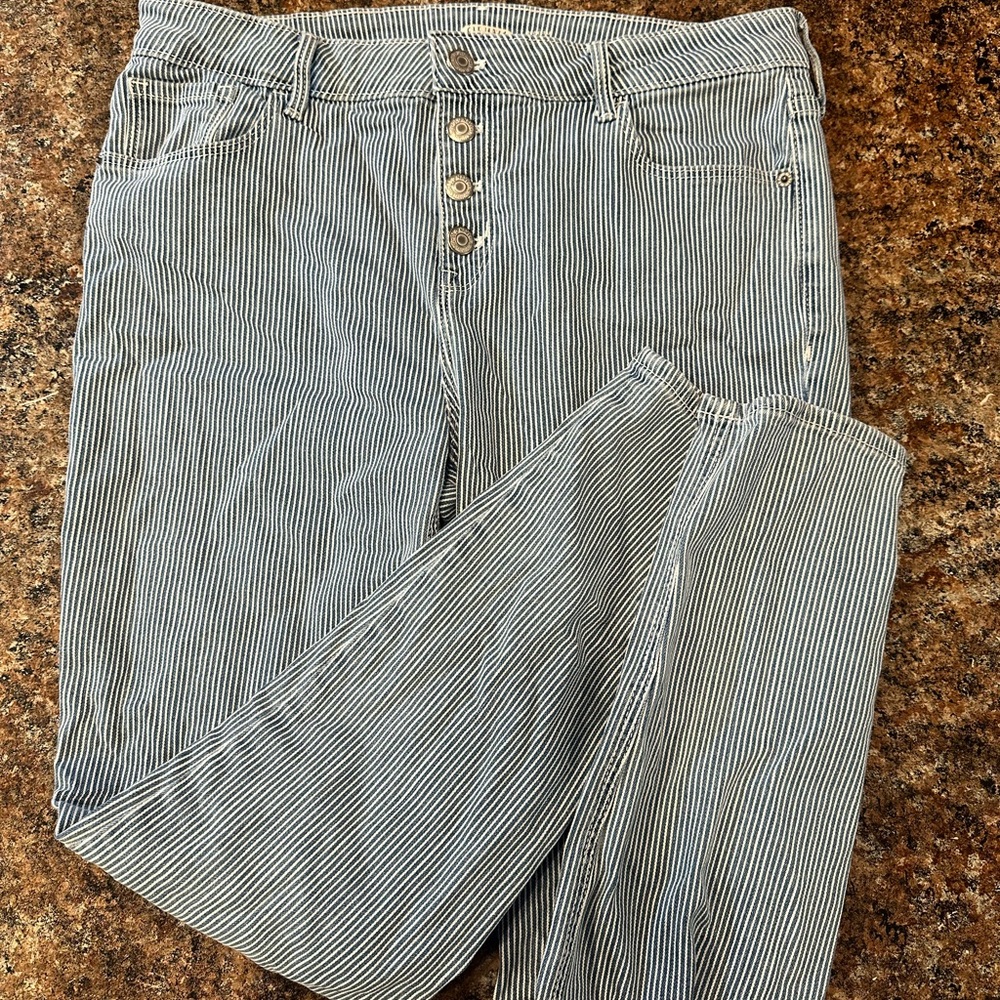 Old Navy Blue and White Flare & Wide Leg Jeans